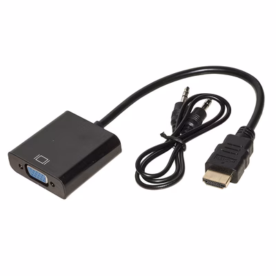 Immagine di Adattatore HDMI LINK tipo a maschio a vga femmina con presa audio stereo 3.5 mm