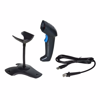 Immagine di Lettore codici a barre LINK laser USB per magazzino, banco e registratori di cassa con supporto