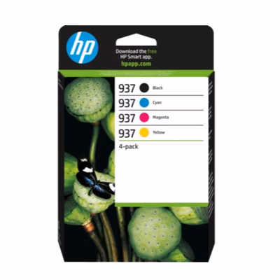 Immagine di Inkjet HP 937 6C400NE nero+ciano+magenta+giallo 1450+800x3 copie
