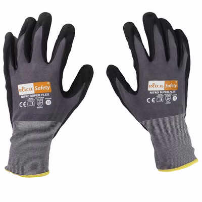 Immagine di Guanti ELICA SAFETY NITRO SUPERFLEX spalmati schiuma nitrile taglia 11 - paio