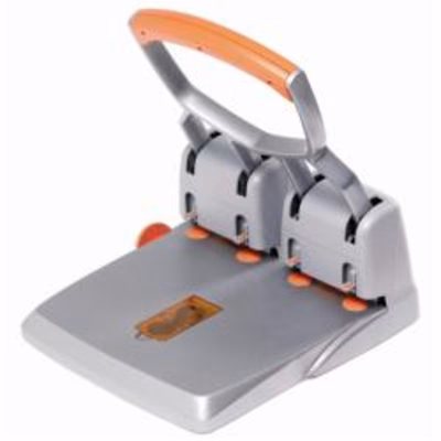 Immagine di Perforatore hdc150 - max 150 fogli - 4 fori - passo 8 cm - grigio/arancio - rapid
