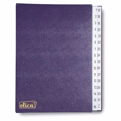 Immagine di Scadenzario numerico 1-31 ELICA similpelle blu