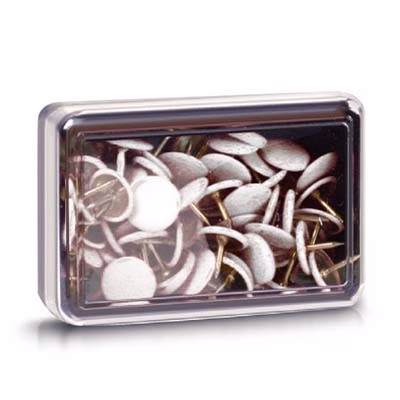 Immagine di Puntine da disegno 1 punta bianco 100 pezzi