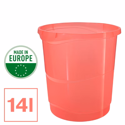 Immagine di Cestino gettacarte ESSELTE Colour'Breeze 14 lt corallo