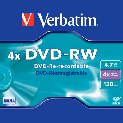 Immagine di Dvd-rw VERBATIM 4,7 gb 4x