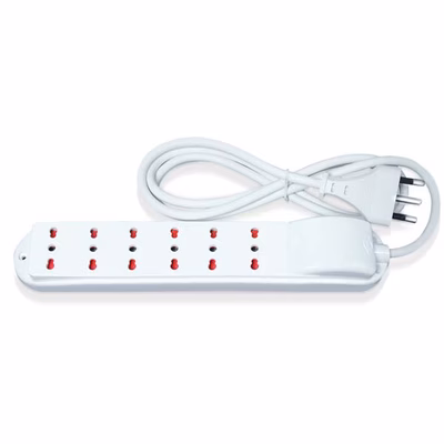 Immagine di Multipresa Nilox con cavo 1,5 metri 6 posti spina grande 16A > 6 prese bipasso bianco