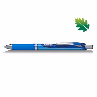 Immagine di Roller ink gel a scatto colore blu PENTEL ENERGEL CLICK XM punta superfine ad ago mm 0,5