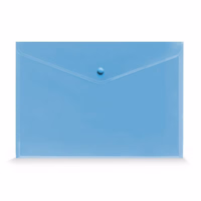 Immagine di Cartellina a busta c/bottone A4 trasp. blu