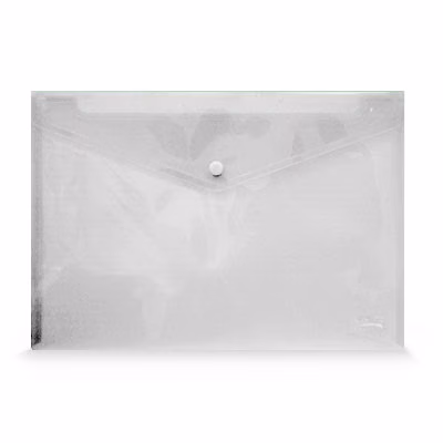 Immagine di Cartellina a busta c/bottone A4 trasp. cristallo