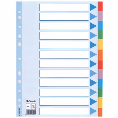 Immagine di Separatore ESSELTE A4 12 tasti scrivibili