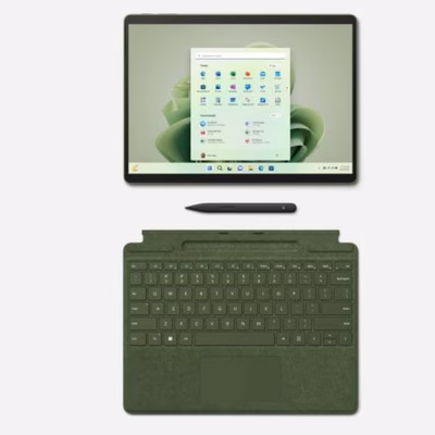 Immagine di Cover alcantara verde MICROSOFT Surface Pro Sig KB BUNDLE Forest 8X8-00127