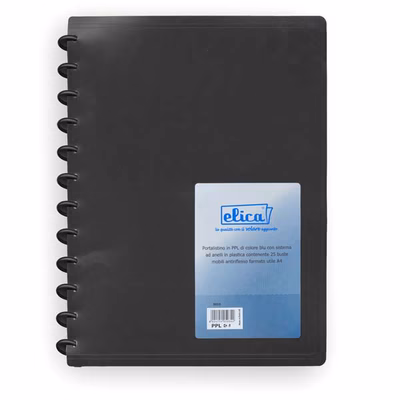 Immagine di Portalistino ELICA in ppl ad anelli 25 buste nero