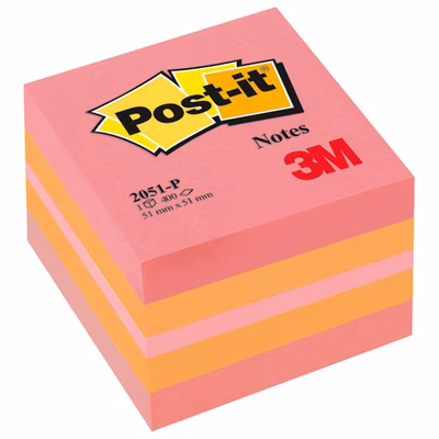 Immagine di Post-it 3M memo cube 2051p 400 ff 51x51 rosa