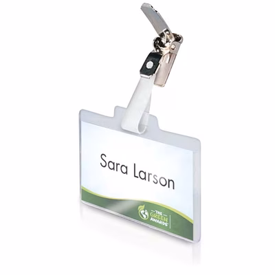 Immagine di Portabadge flessibile ELICA con clip in metallo cm 9,5x6