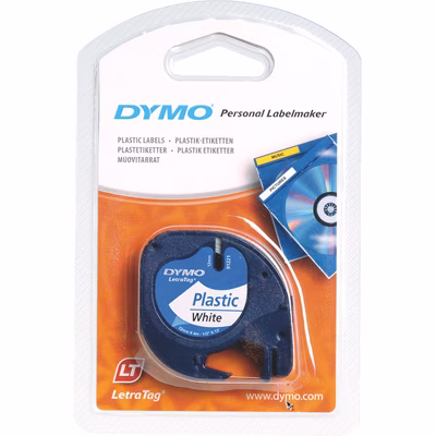 Immagine di Nastro in plastica DYMO 912010 lt mm 12x4 m nr/bi