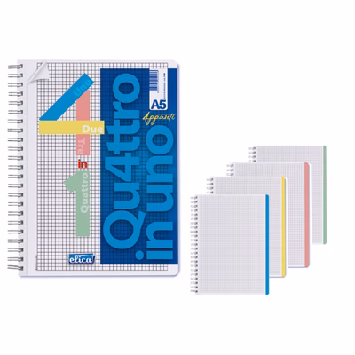 Immagine di Blocco notes ELICA QUATTRAPPUNTI A5 quadri ff 80