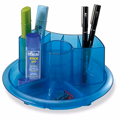 Immagine di Portaoggetti girevole da scrivania colore azzurro