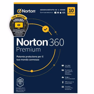 Immagine di Norton360 prem 75gb 1u 10d 12m box