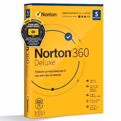 Immagine di Norton360 deluxe 50gb 1u 5d 12m box