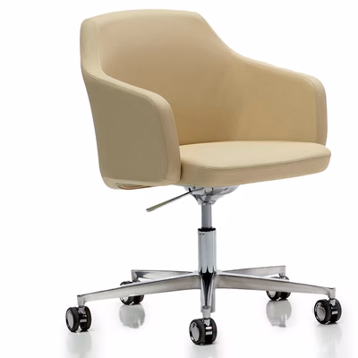 Immagine di Poltrona EDGAR bassa 5g su ruote colore beige