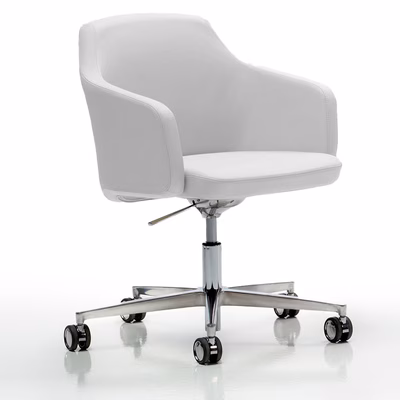 Immagine di Poltrona EDGAR bassa 5g su ruote colore bianco