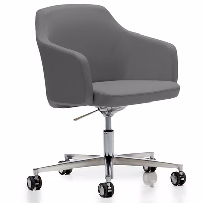 Immagine di Poltrona EDGAR bassa 5g su ruote colore grigio