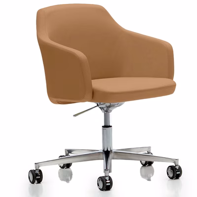 Immagine di Poltrona EDGAR bassa 5g su ruote colore mandorla