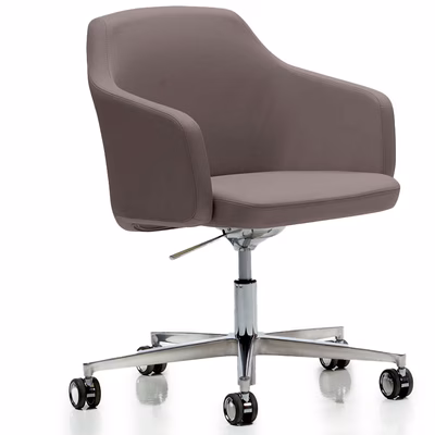 Immagine di Poltrona EDGAR bassa 5g su ruote colore tortora