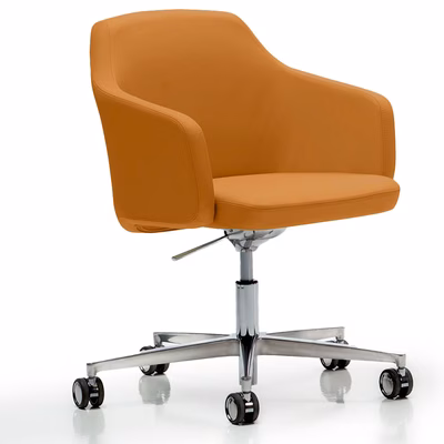 Immagine di Poltrona EDGAR bassa 5g su ruote colore nocciola