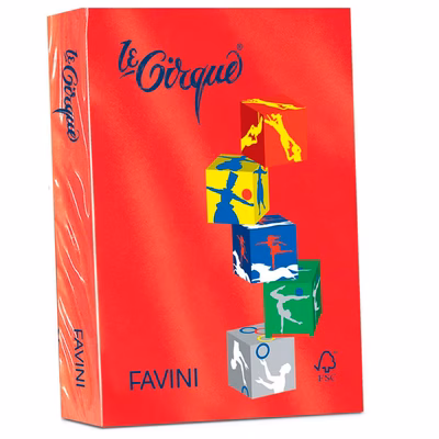 Immagine di Carta favini le cirque a4 g80 rosso scarlatto forte risma da 500 fogli