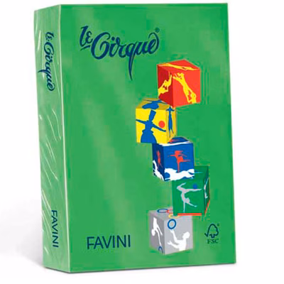 Immagine di Carta favini le cirque a4 g80 verde prato forte risma da 500 fogli