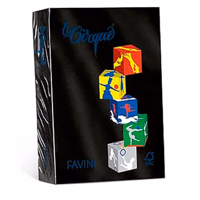 Immagine di Cartoncino favini le cirque a4 g160 nero forte risma da 250 fogli