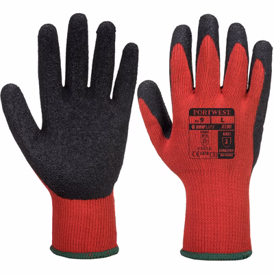 Immagine di Guanti grip PORTWEST A100 colore rosso/nero taglia XXL - paio