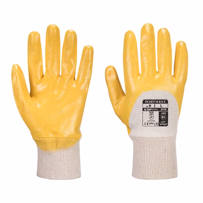 Immagine di Guanti in nitrile con polso in maglia PORTWEST A330 colore giallo taglia XXL - paio