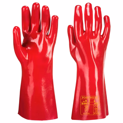 Immagine di Guanti in pvc 35 cm PORTWEST A435 colore rosso taglia XL - paio