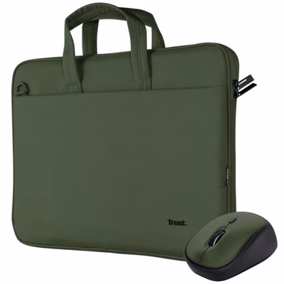 Immagine di Notebook da 14-16 rpet Verde TRUST BOLOGNA SET ECO BORSA LAPTOP FINO A 16" + MOUSE - 24989