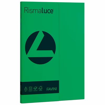 Immagine di Cartoncino favini rismaluce a4 g90 verde risma da 100 fogli