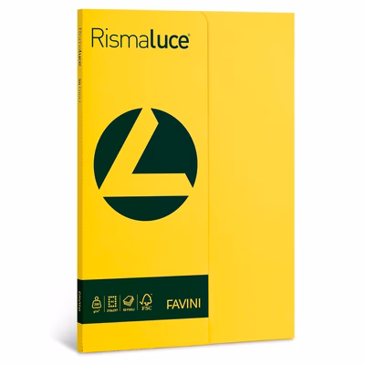 Immagine di Cartoncino favini rismaluce a4 g200 giallo sole risma da 50 fogli