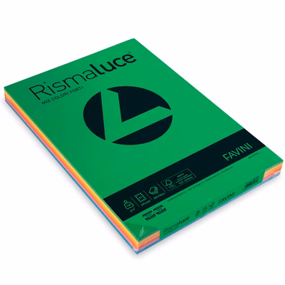 Immagine di Cartoncino FAVINI Rismaluce A3 g140 6 colori assortiti risma da 200 fogli