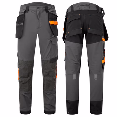 Immagine di Pantalone holster da lavoro stretch ev4 PORTWEST EV440 colore Metal Grey Tall taglia 64