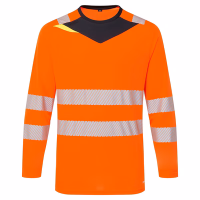 Immagine di Dx4 hi-vis t-shirt l/s PORTWEST DX416 colore arancione/nero taglia L