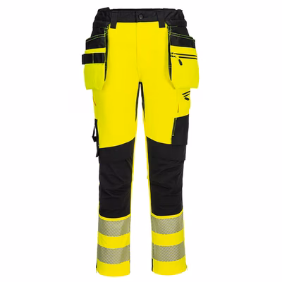 Immagine di Pantaloni craft con tasche holster staccabili ad alta visibilità dx4 PORTWEST DX454 colore Yellow/Bl