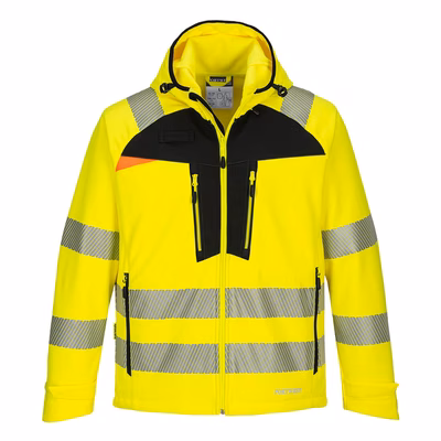 Immagine di Softshell ad alta visibilità dx4 3 strati PORTWEST DX475 colore Yellow/Black taglia XXXXXXL