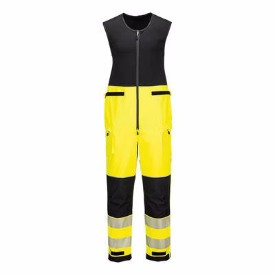 Immagine di Pw3 hi-vis rain salopette (3l) PORTWEST T150 colore Yellow/Black taglia XL