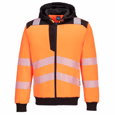 Immagine di Pw3 felpa con cappuccio hi-vis PORTWEST PW327 colore arancione/nero taglia XXXXL