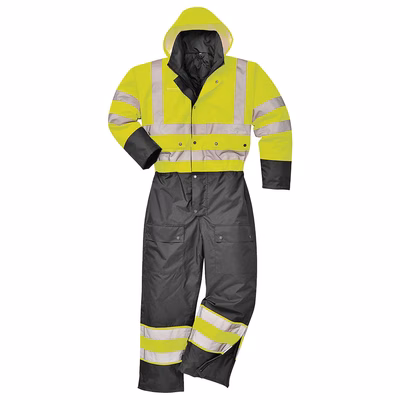 Immagine di Tuta bicolore hi-vis foderata PORTWEST S485 colore Yellow/Black taglia S