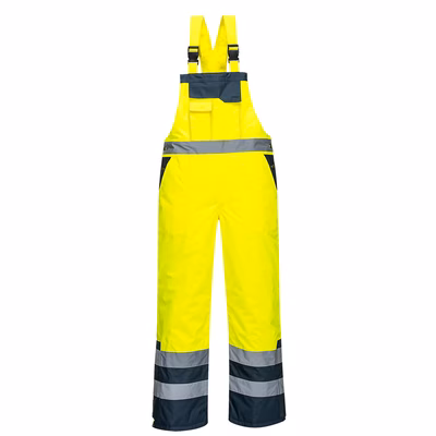 Immagine di Salopette hi-vis bicolore foderata PORTWEST S489 colore giallo taglia XL