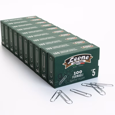 Immagine di Fermagli antiruggine LEONE n. 5/mm 49 scat. 100 pz