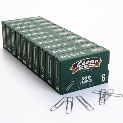 Immagine di Fermagli antiruggine LEONE n. 6/mm 58 scat. 100 pz