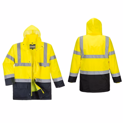 Immagine di Giacca bicolore alta visibilità 5 in 1 PORTWEST S766 colore giallo/nero taglia M
